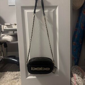 Black Crossbody Bag with Chain Strap